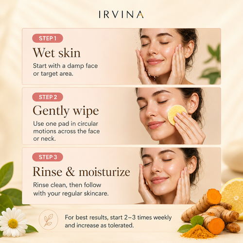 Acid Turmeric Cleansing Wipe Pads Exfoliate for Acne and Dark Spots